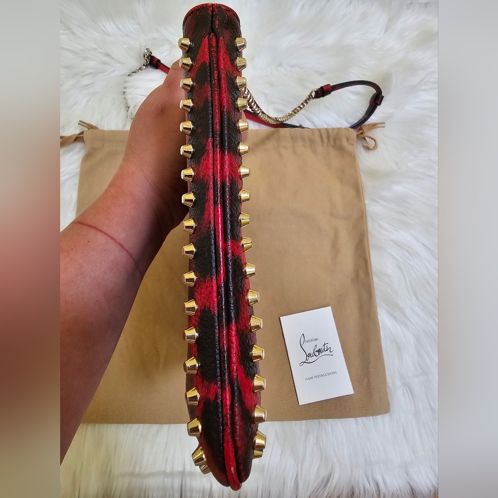 Pre-loved Authentic Christian Louboutin Red Leopard 2WAY Bag - Picture 5 of 17